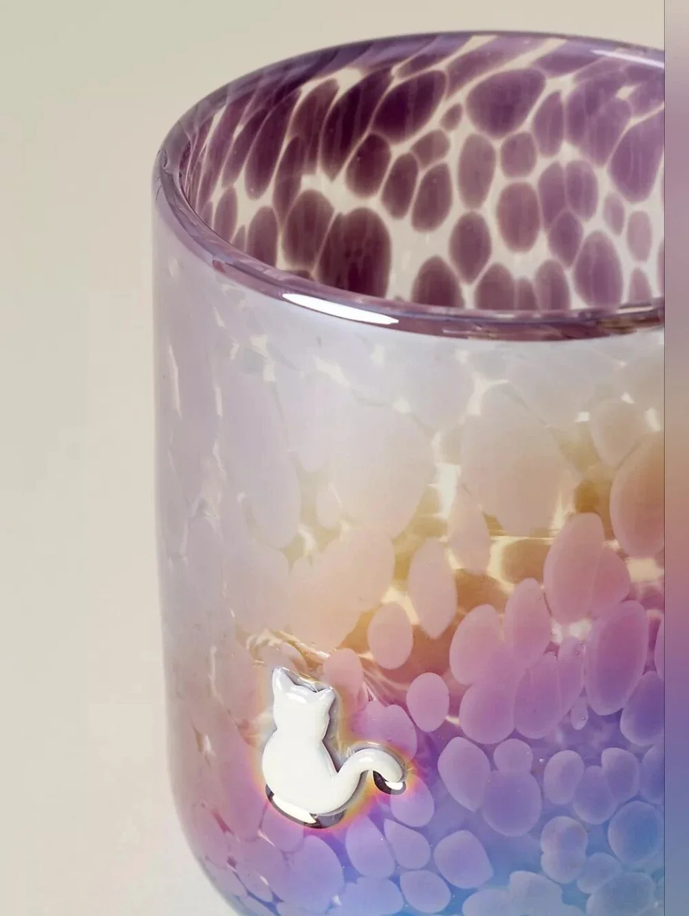 Anthropologie Viral Marquee White Cat Icon Juice Glass, NIB